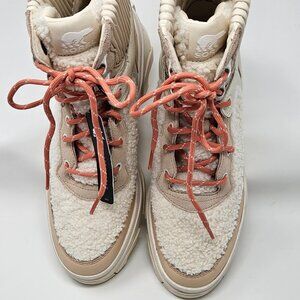 Sorel Brex Cozy Lace Womens Leather, Faux Shearling Boot, Size 9.5 US